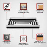 Decorative Tray Concentrics Black & White 11x17 inch