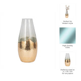 Clear 15 in. Glass Modern Gold-Dipped Vase