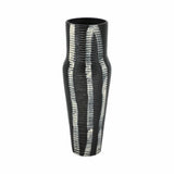 Metal Percy Patterned Embossed Vase - Gray, 12 in.