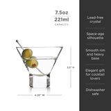 Stemless Crystal Martini Glasses - Set of 2