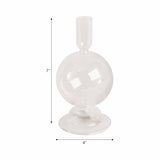 Taper Candle Holder - Clear Glass Bubble, 7 in.