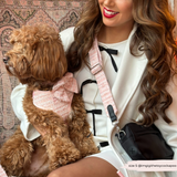 Pink Textured Tweed Adjustable Neck Harness: S