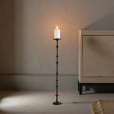 Floor Pillar Candle Holder - Black Metal Abacus, 36 in.