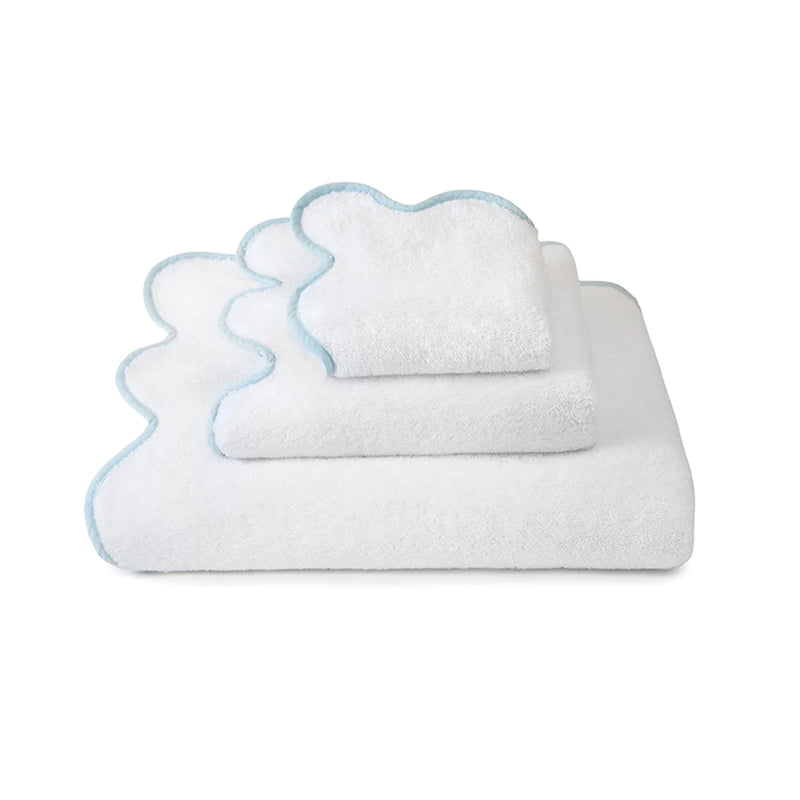 Chairish Hand Towel-White/Powder Blue