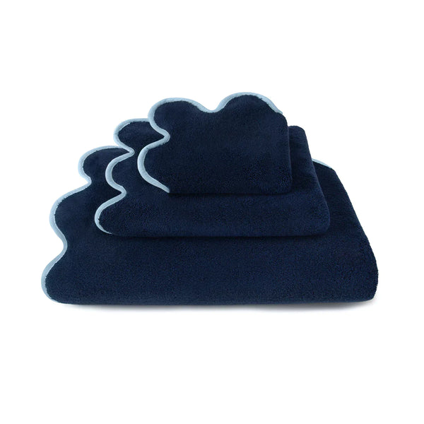 Chairish Hand Towel-Navy/Powder Blue