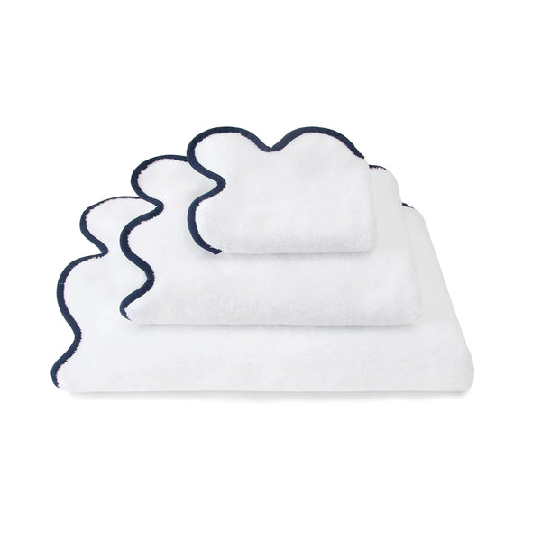 Chairish Hand Towel-White/Navy
