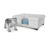 Danielle Pet Sofa : White Faux Leather - JAMES By Jimmy DeLaurentis
