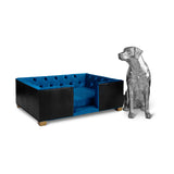 Capri Pet Sofa : Peacock W/ Black Croc - JAMES By Jimmy DeLaurentis