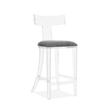 Tristan Bar Stool in Grey Velvet - Interlude Home