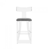 Tristan Bar Stool in Grey Velvet - Interlude Home