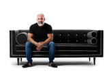 Gigi Sofa :Jet Black W/ Snow Velvet Welt & Buttons-JAMES By Jimmy DeLaurentis