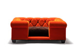 Danielle Pet Sofa - Hermes Orange / Brown Velvet - JAMES By Jimmy DeLaurentis