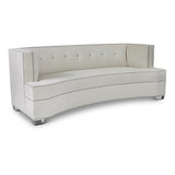 Gabriella Sofa : White & Contrasting Grey Velvet Acrylic Legs -JAMES By Jimmy DeLaurentis