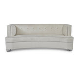 Gabriella Sofa : White & Contrasting Grey Velvet Acrylic Legs -JAMES By Jimmy DeLaurentis