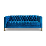 Capri Sofa Peacock Velvet Gold Legs : JAMES By Jimmy DeLaurentis