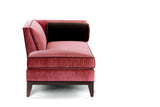 Emma Chaise Lounge - Sangria Velvet W/ Brown Velvet Bolster Sangria Welt- JAMES By Jimmy DeLaurentis
