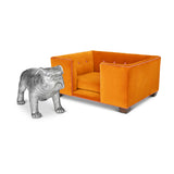 Filomena Pet Sofa : Saffron Wool W/ Pink Welt- JAMES By Jimmy DeLaurentis