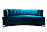 Gabriella Sofa : Peacock Velvet Mohair Gold Legs -JAMES By Jimmy DeLaurentis