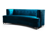 Gabriella Sofa : Peacock Velvet Mohair Gold Legs -JAMES By Jimmy DeLaurentis
