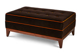 Isabella Ottoman Chocolate Wool W/ Hermes Orange Welt - JAMES By Jimmy DeLaurentis