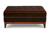 Isabella Ottoman Chocolate Wool W/ Hermes Orange Welt - JAMES By Jimmy DeLaurentis