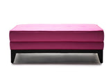 Isabella Ottoman Pink Wool W/ Pink Welt - JAMES By Jimmy DeLaurentis