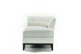 Luciana Chaise Right Facing : Bolster & Frame In White Wool Velvet - JAMES By Jimmy DeLaurentis