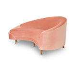 Melodia Curved Sofa :Soft Pink Velvet Gold Legs - JAMES By Jimmy DeLaurentis