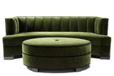 Alessandra Sofa & Ottoman Emerald Mohair -JAMES By James DeLaurentis