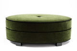 Alessandra Ottoman - Emerald Mohair W/ Jet Black Welt - JAMES By Jimmy DeLaurentis