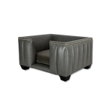 Bruno Pet Sofa: Grey Leather - JAMES By Jimmy DeLaurentis