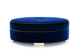 Gabriella Ottoman: Sapphire Velvet / Gold Legs - JAMES By Jimmy DeLaurentis