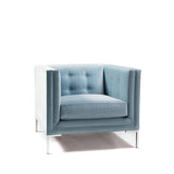Gigi Chair Baby Blue Silver Legs Luxury Furniture