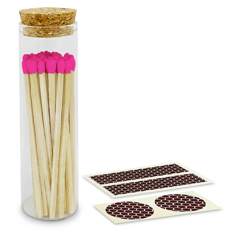 4" Matches in Chic Cork Top Jar - Colors of Your Choice: Tuxedo