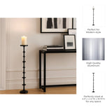 Floor Pillar Candle Holder - Black Metal Abacus, 36 in.