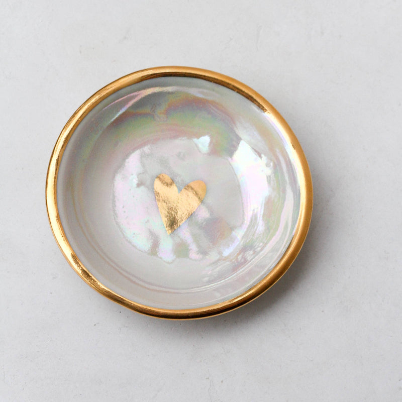 Iridescent Heart Ring Dish