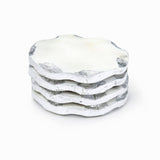 Lavi Marble Silver Organic Edge Coaster Set