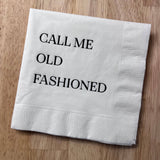 Call me Old Fashioned Cocktail Napkins, mens gift, impulse