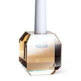 Medium Amber Cut Cube Taper Holder