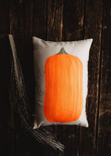 Primitive Upright Fall Pumpkin Lumbar Pillow Cover | 12x18 Thanksgiving Décor | Fall Decor | Room Decor | Decorative Pillows | Gift for her: Cover / Upright Pumpkin