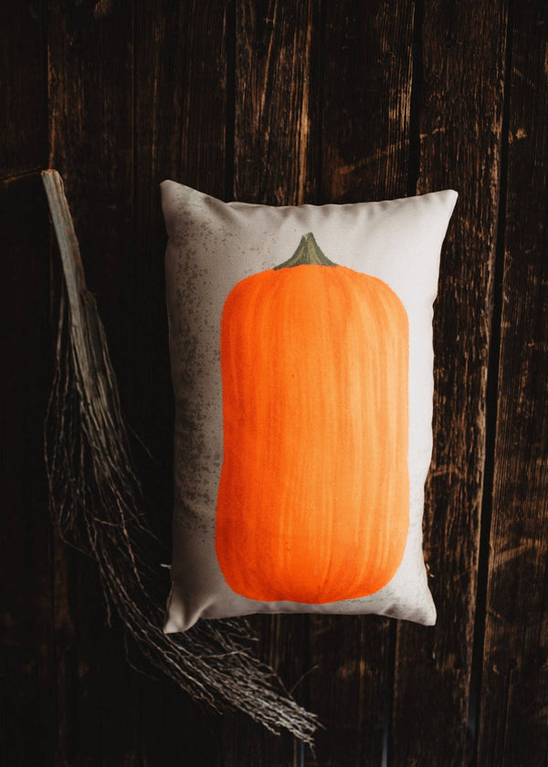 Primitive Upright Fall Pumpkin Lumbar Pillow Cover | 12x18 Thanksgiving Décor | Fall Decor | Room Decor | Decorative Pillows | Gift for her: Cover / Upright Pumpkin