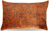 Handmade Velvet Throw Pillow 16x24 - Soft Brownish Orange