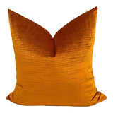 Sunset Orange - Textured Velvet Pillow