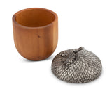 Pewter Top Wood Acorn Box