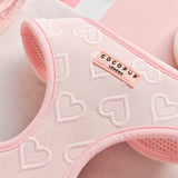 Luxe Adjustable Neck Harness - Baby Pink Heart: M