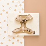 LUXE Adjustable Neck Harness - Mocha Flower: S