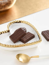 Mini Heart Dish White with Gold Trim