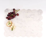 White Marble Scalloped Serving Board