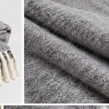 Aurora Mohair Throw, Grey Ivory