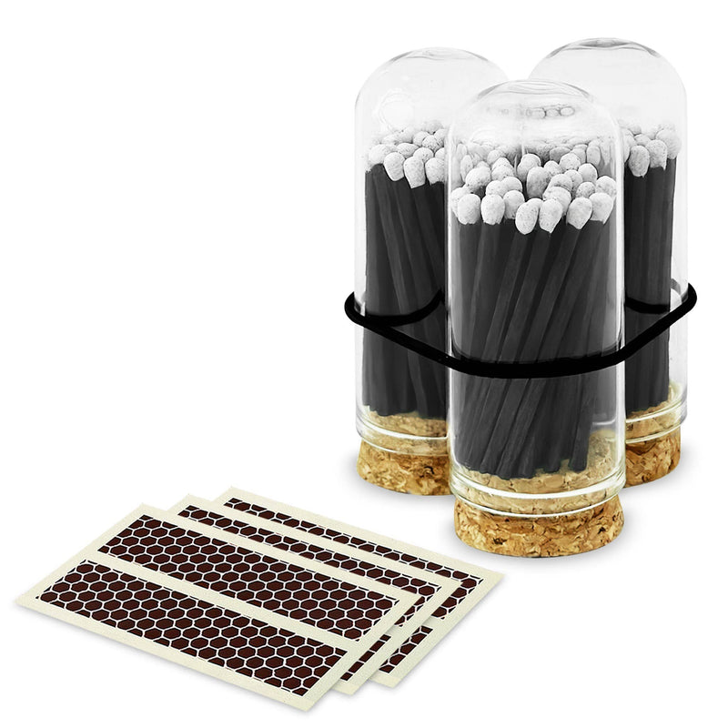 2" Matches + Mini Cloche - Colors of Your Choice + Strikers: Black Tip